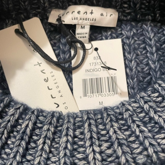 Current Air Sweater Fringe Cable Detail Heavy Knit Boxy Size Medium NWT - Picture 5 of 7